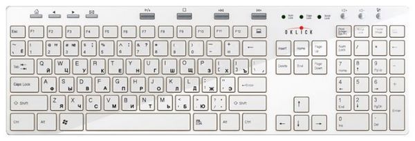 Отзывы Oklick 600 M Multimedia Keyboard White USB